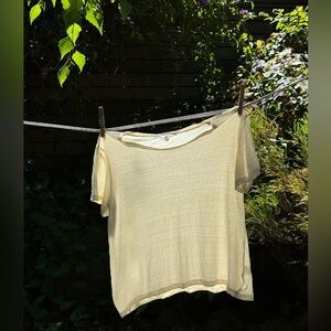 White raw silk t-shirt, Ozma of California